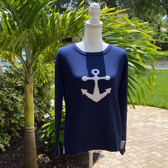 ⚓️ Pink Pineapple Navy Anchor sweater ⚓️ - Picture 2 of 7